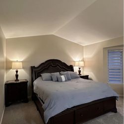 Real Wood Six-Piece Bedroom Set - King Size (moving Out Sale(
