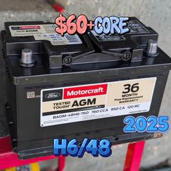 AGM Car Battery Group Size 48/H6