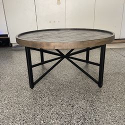 Round Coffee Table With Metal Legs 