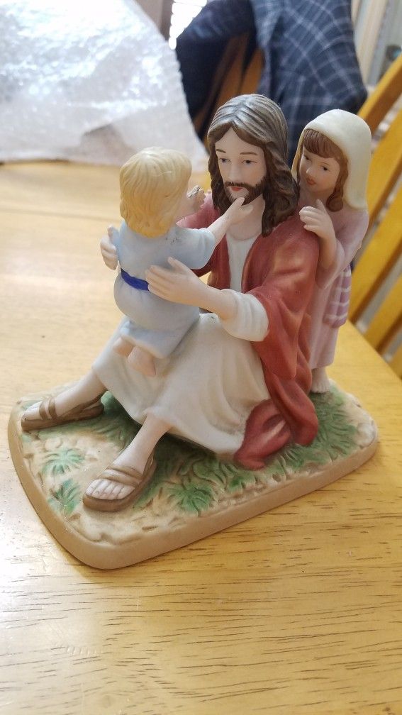 Jesus With Children Porcelain Figurine Home Interiors