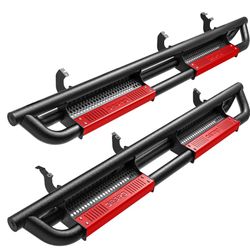 OEDRO 6 Inch Running Boards Compatible With 2022-2025 Toyota Tundra Double Cab(2 Half-Size Rear Doors), Truck Side Steps W/Paintable Plates, Textured 
