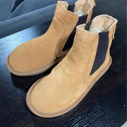 new suede leather boots-5.5 brown