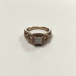10K Rose Gold Diamond Ring
