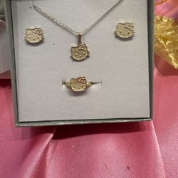 14k Gold Hello Kitty Set