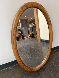 Large Oval Wood Mirror, by Michael Furniture Co.