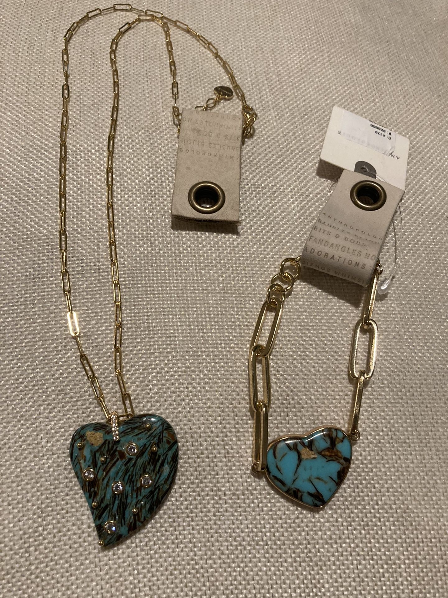Anthropologie Gold Plated Necklace & Bracelet