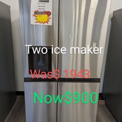 LG Side By Side 27 Cu.Ft Refrigerator With Ice And Water./ Ice Ball Marker 