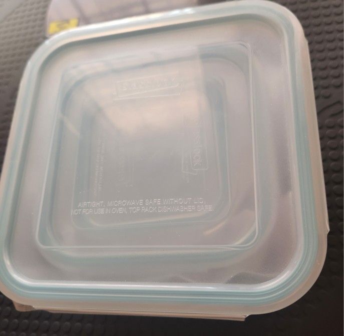 New  3  Square Glass Storage Container S