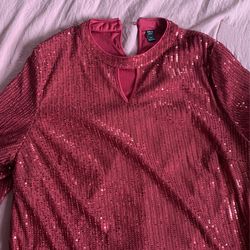 Burgundy Sparkly Long sleeve Top 