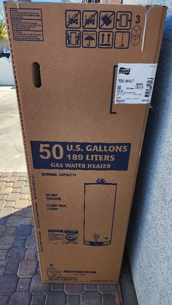 Brand New 50 Gallon Gas Water Heater Rheem Ruud