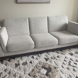 ARTICLE. Mid Century- Modern Sofa, Light Gray Color, 31"H x 83"W x 35"D