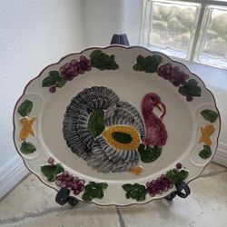 Vintage Turkey Serving Platter