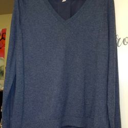 Navy Blue V-neck Sweater