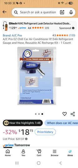 EZ Chill R-134a AC Recharge Trigger Gauge & Hose