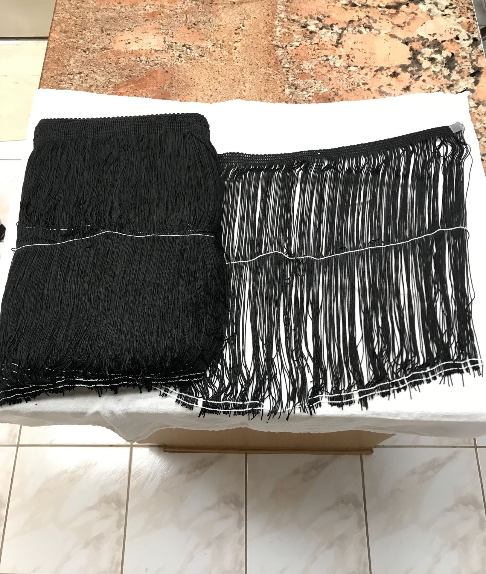 Black Fringe 9 yards by 14 inches long