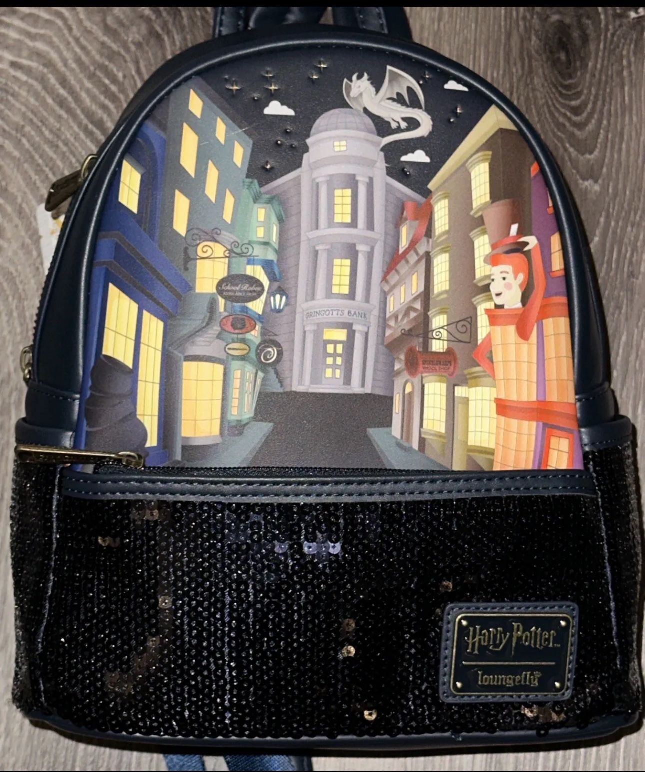 Loungefly Mini Backpack Harry Potter Diagon Alley Sequin Mini Backpack NWT