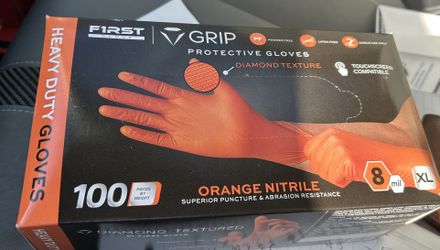 8 Mil Nitrile Diamond Textured Gloves. 