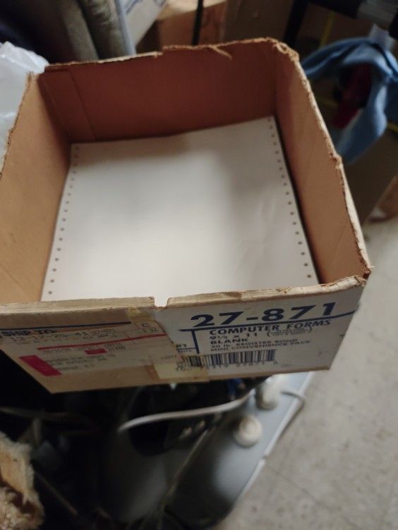 Tractor Feed Paper 9 1/2 x 11, about 400 sheets