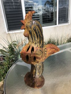 Ceramic rooster for garden or kitchen