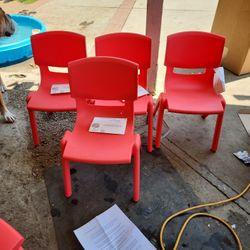 4 Pack 11" High Premium Plastic Stackable School Chairs, Classroom and Kids Desk Chair, Lawn Seat for Kids and Toddlers, Flexible, Durable and