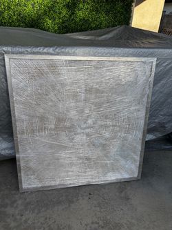 Silver Textured Square Wall Art – Modern Decor
