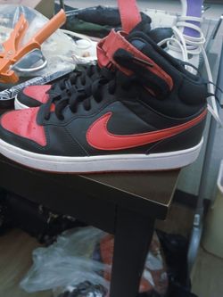 Nike Court Borough Mid 2 (GS) "Bred" Black Red - Size 7Y (Women's 8.5)