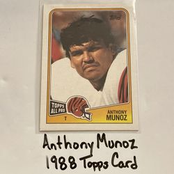 Anthony Munoz Cincinnati Bengals Hall of Fame Tackle 1988 Topps Card. 