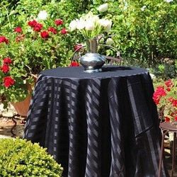 Round Black Linen Satin Stripe 10 Linens Available. $10 Each
