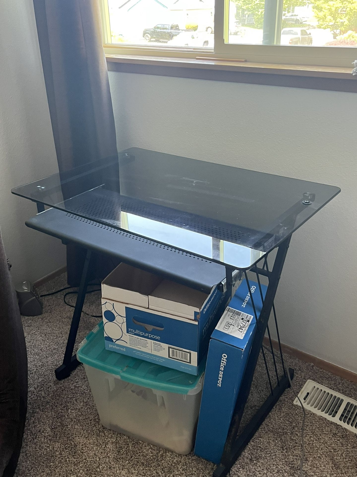 Desk with pull out table