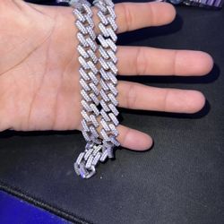13mm20inch 164gCuban VVS Moissanite 2 Row Chain DIAMOND tester Approved!🤝🏽✨🔥