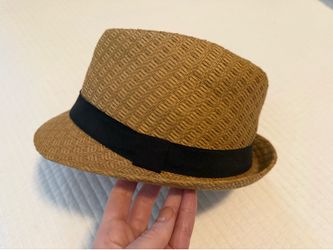 Vintage Milani Tan Straw Fedora with Black Label