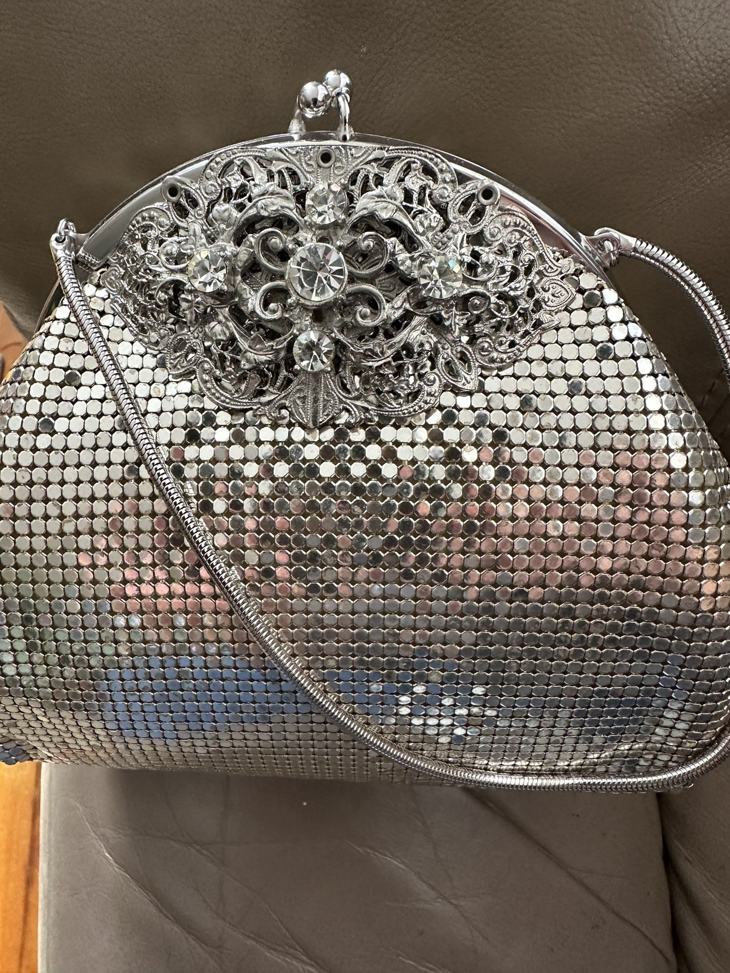 Vintage silver Clutch  Purse 