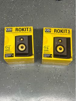 KRK RP5 Rokit 5 G4 Professional Bi-Amp 5" Powered Studio Monitor Pair, Black
