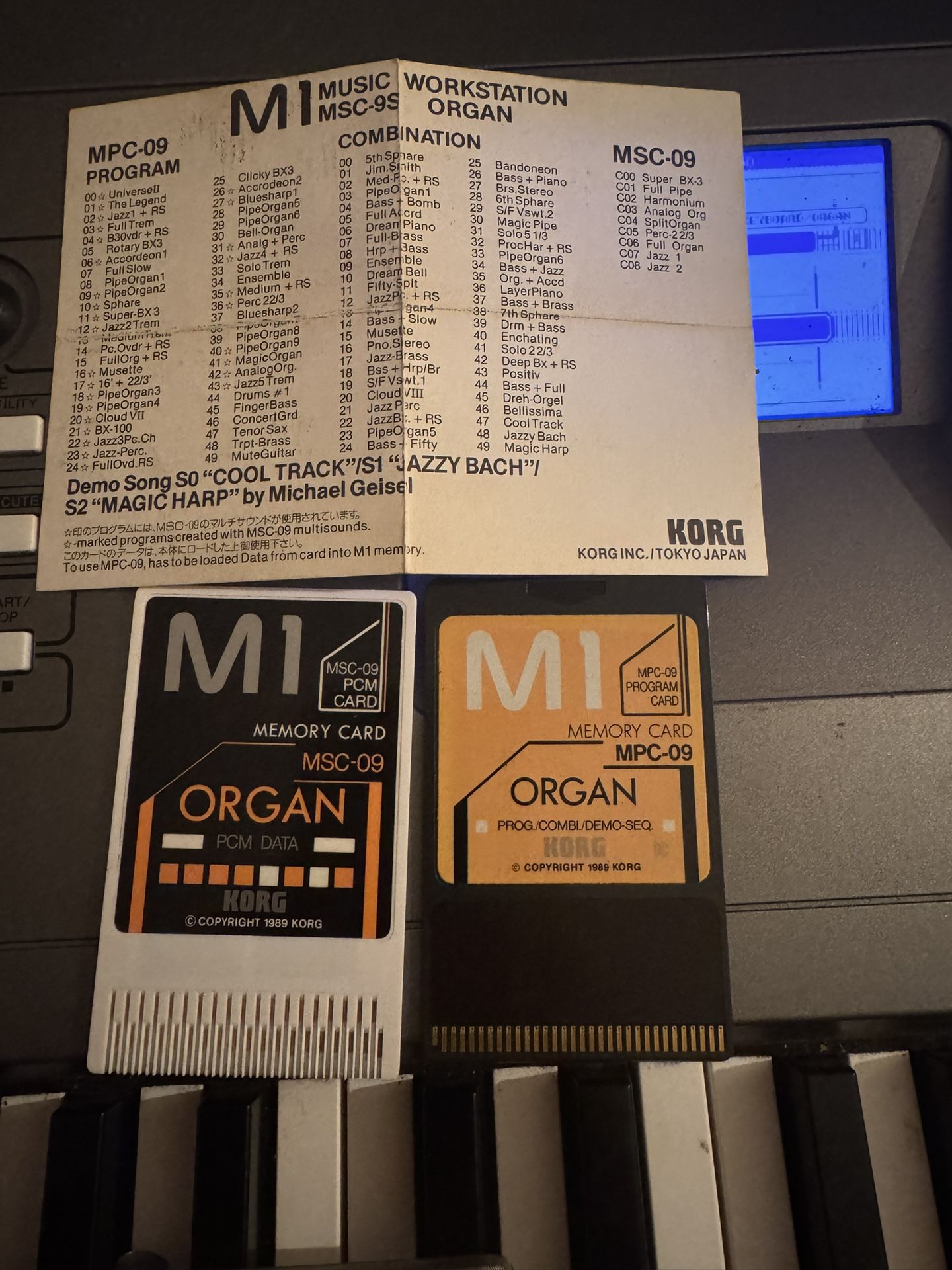 Korg m1 Organ sound cards