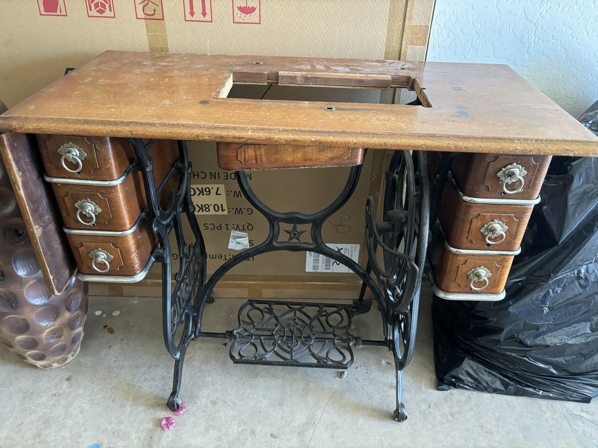 Antique Sewing Machine Table