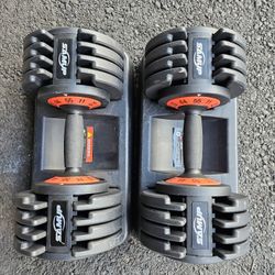 Pair Of Adjustable Dumbbells 55lbs Each 