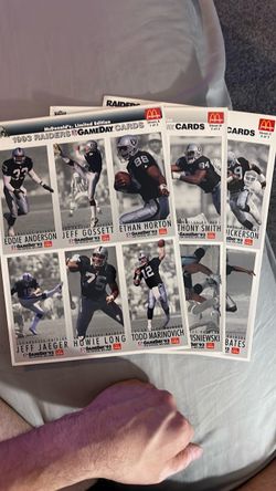 Raiders 1993 McDonald game day cards set of 3