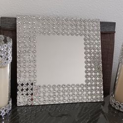 2 Crystal Candle holder With Mirror 