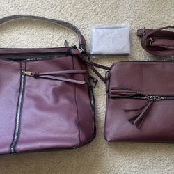 WOMEN'S HANDBAGS WALLET TOTE SHOULDER BAG SATCHEL PURSE SET BRAND NEW
