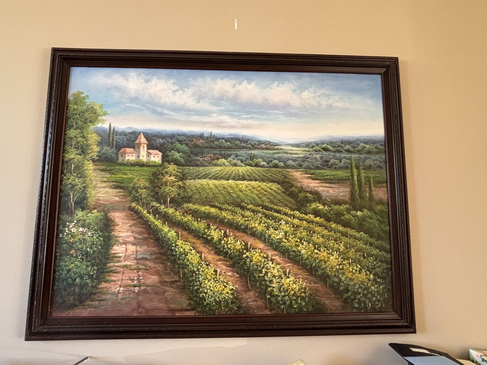 Beautiful, Large Framed Art French Countryside