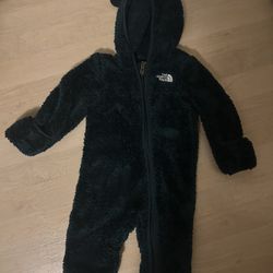 North Face Fur Onesie Size 3-6 Months 