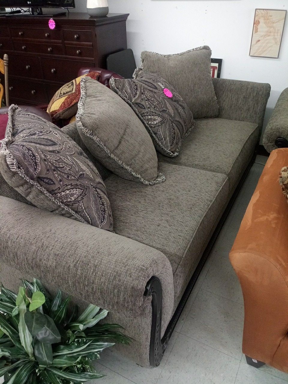 2 nice green couches