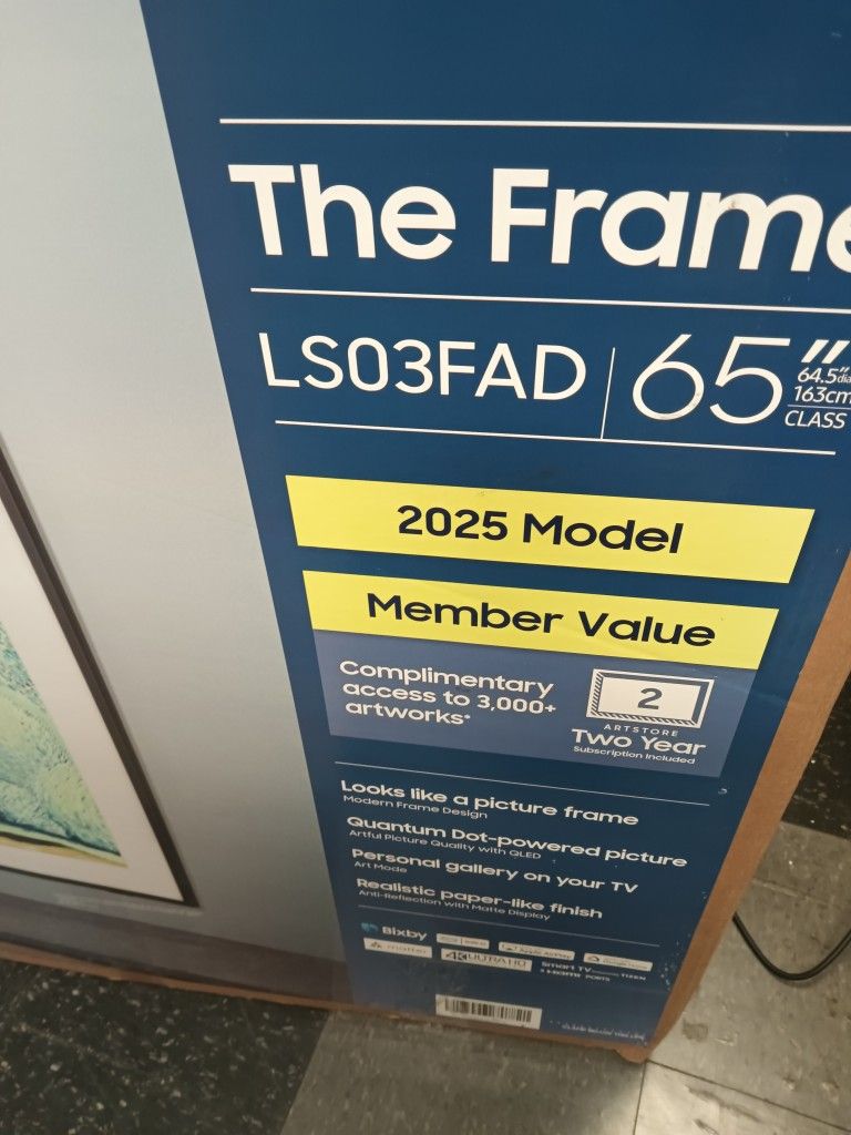 SAMSUNG 65"INCH QLED 4K THE FRAME TV LS03FAD 