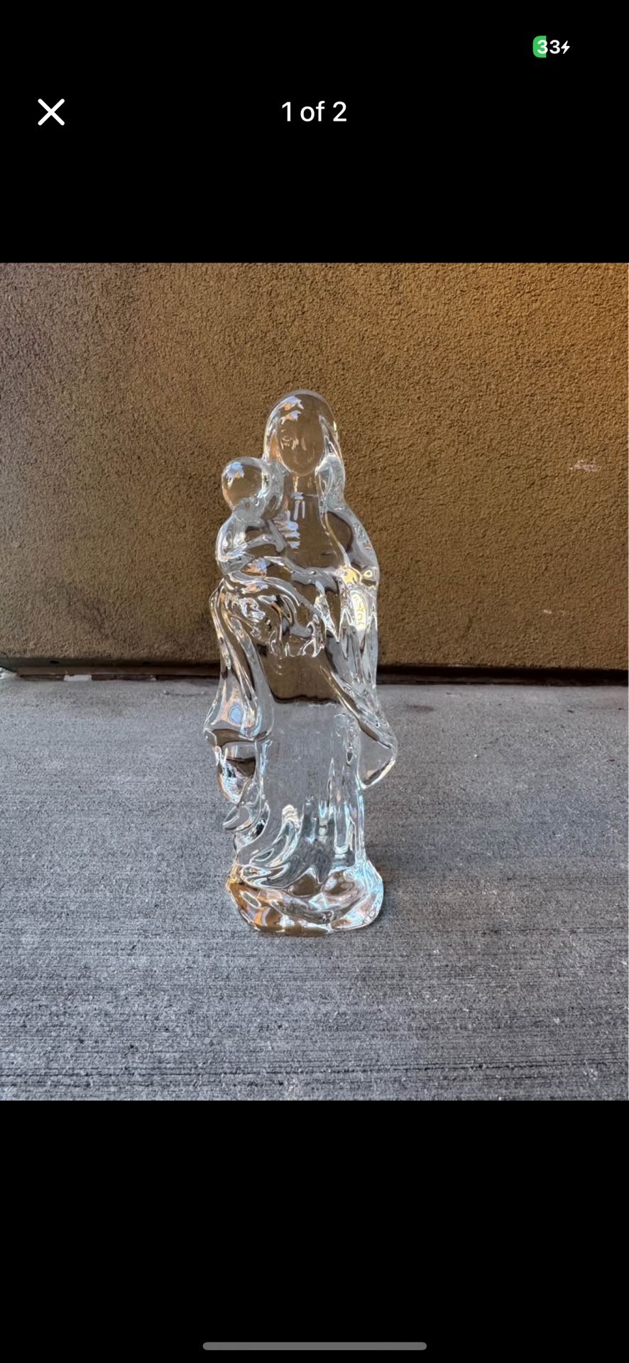 Waterford Mother & Child Nativity Collection Figurine 7 in Clear Crystal