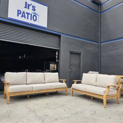 New TEAK Outdoor Patio Wood Furniture Lounge Sunbrella