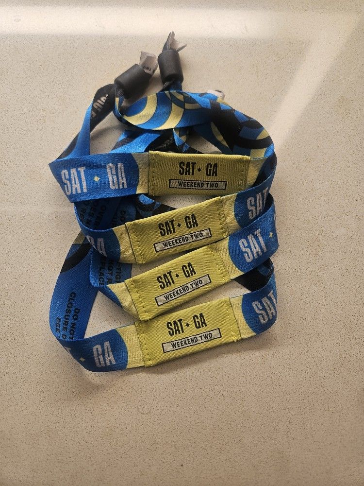 AUSTIN CITY LIMITS WEEKEND 2 SATURDAY WRISTBANDS 