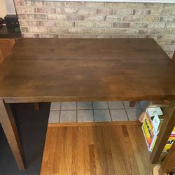Wood Rectangle Table With 10 High Chairs 