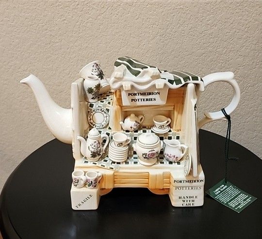 RARE Vintage Portmeirion Large China Stall Teapot, Botanic Garden Pattern