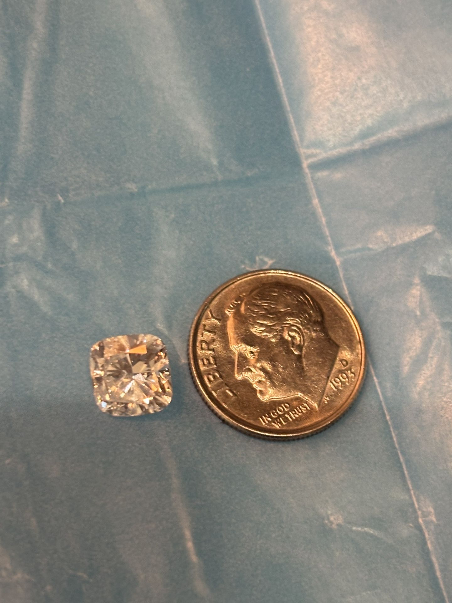 New Loose Certified 2.34 Carat Square Cushion Cut Lab Diamond F VS1