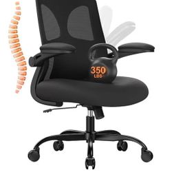 Ergonomic Office Chair 350lbs Capacity, 3.9-inche Cushion and Tall Back Breathable Mesh, Comfortable Swivel Adjustable Lumbar Support